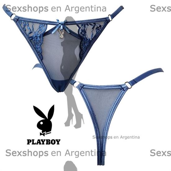 Colaless azul mood love string de tul y puntilla